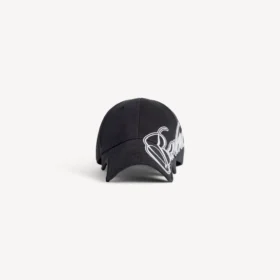 Herren-Cap «Cursive» in gewaschenem Schwarz