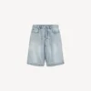 Herren-Denim-Shorts «Stay Press» in Bleach Light Blue