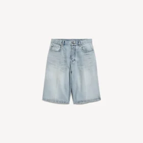 Herren-Denim-Shorts «Stay Press» in Bleach Light Blue
