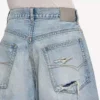 Herren-Denim-Shorts «Stay Press» in Bleach Light Blue