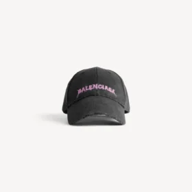 Herren-DIY-Balenciaga-Baseballkappe in Schwarz