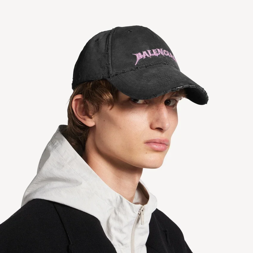 Herren-DIY-Balenciaga-Baseballkappe in Schwarz Herren-DIY-Balenciaga-Baseballkappe in Schwarz