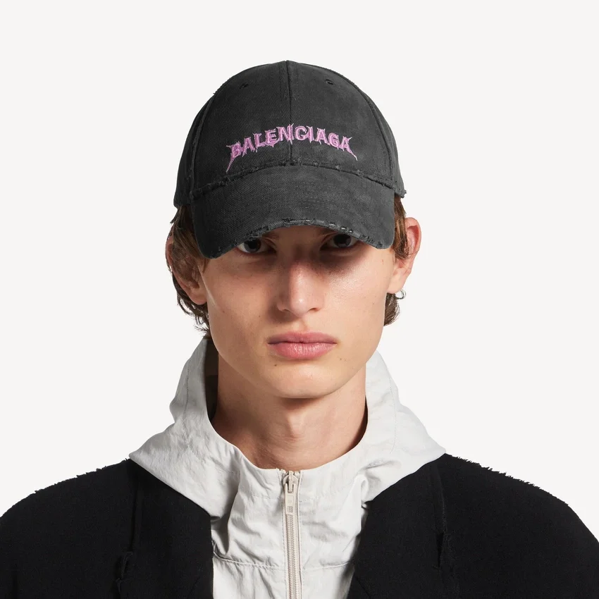 Herren-DIY-Balenciaga-Baseballkappe in Schwarz Herren-DIY-Balenciaga-Baseballkappe in Schwarz
