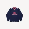 Herren-Fussball-Langarm-T-Shirt mit V-Ausschnitt 3b in Dunkelblau/Rot Herren-Fussball-Langarm-T-Shirt mit V-Ausschnitt 3b in Dunkelblau/Rot