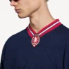 Herren-Fussball-Langarm-T-Shirt mit V-Ausschnitt 3b in Dunkelblau/Rot Herren-Fussball-Langarm-T-Shirt mit V-Ausschnitt 3b in Dunkelblau/Rot
