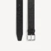 Herren-Gürtel mit geprägtem Logo in Schwarz