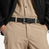 Herren-Gürtel mit geprägtem Logo in Schwarz