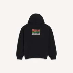 Herren-Hoodie «Bumper Stickers» in mittlerer Passform, schwarz