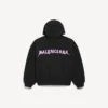 Herren-Hoodie «DIY Balenciaga Back» mit Reissverschluss und regulärer Passform in Schwarz Herren-Hoodie «DIY Balenciaga Back» mit Reissverschluss und regulärer Passform in Schwarz