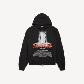 Herren-Hoodie «The Door» in Oversize-Passform mit Reissverschluss in Schwarz