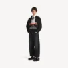 Herren-Hoodie «The Door» in Oversize-Passform mit Reissverschluss in Schwarz