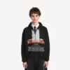 Herren-Hoodie «The Door» in Oversize-Passform mit Reissverschluss in Schwarz