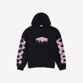 Herren-Hoodie «Wet Brush» in schwarzer Farbe mit mittlerer Passform