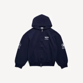 Herren-Hoodie «WFP» mit Reissverschluss in Regular-Passform, marineblau
