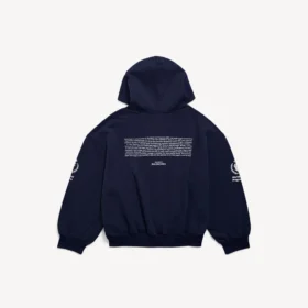 Herren-Hoodie «WFP» mit Reissverschluss in Regular-Passform, marineblau