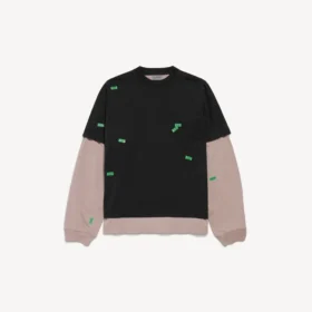 Herren-Hybrid-Doppel-T-Shirt «520 Stickers» in Schwarz/Grün