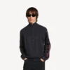 Herren-Hybrid-Pullover mit Reissverschluss in Dunkelgrau Herren-Hybrid-Pullover mit Reissverschluss in Dunkelgrau