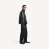 Herren-Jacke aus Lammfell mit Reissverschluss in Schwarz
