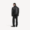 Herren-Jacke aus Lammfell mit Reissverschluss in Schwarz