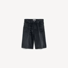 Herren-Jeansshorts aus Denim in Schwarz, bügelfrei