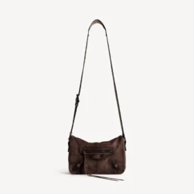 Herren-Messenger-Tasche «Le City» mit Klappe, klein, in Hell-Espresso