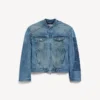 Herren-Motorradjacke aus Squeeze-Denim in Dunkelblau