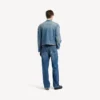 Herren-Motorradjacke aus Squeeze-Denim in Dunkelblau