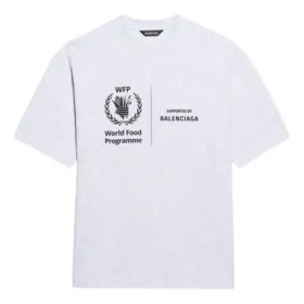 Herren-Pullover Balenciaga x WFP 1. Generation Crossover-Print-Logo, Rundhalsausschnitt, Kurzarm, Grau 612966THV841167