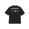 Herren-Pullover von Balenciaga x WFP, 1. Generation, Crossover-Logo-Print, Rundhalsausschnitt, kurze Ärmel, schwarz 612966THV841000
