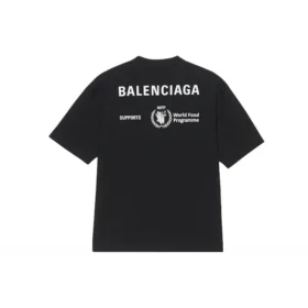 Herren-Pullover von Balenciaga x WFP, 1. Generation, Crossover-Logo-Print, Rundhalsausschnitt, kurze Ärmel, schwarz 612966THV841000