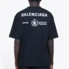 Herren-Pullover von Balenciaga x WFP, 1. Generation, Crossover-Logo-Print, Rundhalsausschnitt, kurze Ärmel, schwarz 612966THV841000