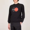 Herren-Shirt mit Balenciaga-Logo-Muster, Rundhalsausschnitt, lange Ärmel, schwarz 583258TIV801000