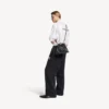 Herren-Shopper mit Staubbeutel, Crossbody-Tasche, mittelgross, in Schwarz
