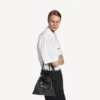 Herren-Shopper mit Staubbeutel, Crossbody-Tasche, mittelgross, in Schwarz