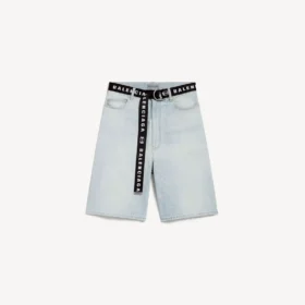 Herren-Shorts mit Gürtel in Hellblau