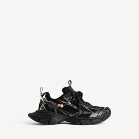 Herren-Sneaker 3XL mit Anhängern in Schwarz/Silber