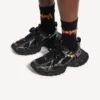 Herren-Sneaker 3XL mit Anhängern in Schwarz/Silber
