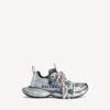 Herren-Sneaker 3XL mit geteiltem Logo in Weiss/Marineblau/Grau