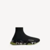 Herren-Sneaker «Speed 2.0» mit vollständig transparenter Sohle aus recyceltem Strick in Schwarz/Khaki Herren-Sneaker «Speed 2.0» mit vollständig transparenter Sohle aus recyceltem Strick in Schwarz/Khaki