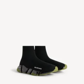 Herren-Sneaker «Speed 2.0» mit vollständig transparenter Sohle aus recyceltem Strick in Schwarz/Khaki