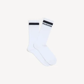 Herren-Socken mit Logo in Weiss/Schwarz