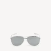 Herren-Sonnenbrille «Monday Pilot» in hellem Ruthenium