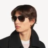 Herren-Sonnenbrille «Monday Pilot» in hellem Ruthenium