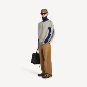 Herren-Strickjacke mit Reissverschluss von «Bodies» in Grau/Marineblau