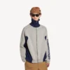 Herren-Strickjacke mit Reissverschluss von «Bodies» in Grau/Marineblau