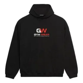 Herren-Sweatshirt von Balenciaga mit Alphabet-Print, locker geschnitten, klassisch, schwarz 620973TIVD41000