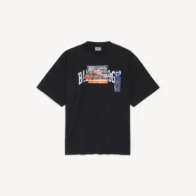 Herren-T-Shirt «Bumper Stickers» in mittlerer Passform, schwarz