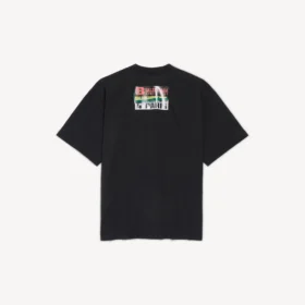 Herren-T-Shirt «Bumper Stickers» in mittlerer Passform, schwarz