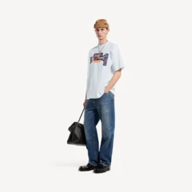 Herren-T-Shirt «Bumper Stickers» in mittlerer Passform, weiss
