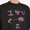 Herren-T-Shirt «i<3 u» in schwarzer Medium-Passform Herren-T-Shirt «i<3 u» in schwarzer Medium-Passform